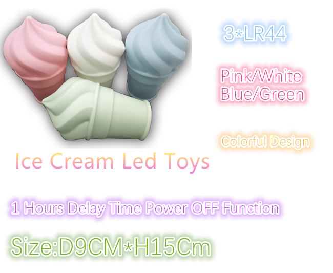 Lumière décorative de nuit de cornet de crème glacée/lumière à piles de nuit pour des enfants