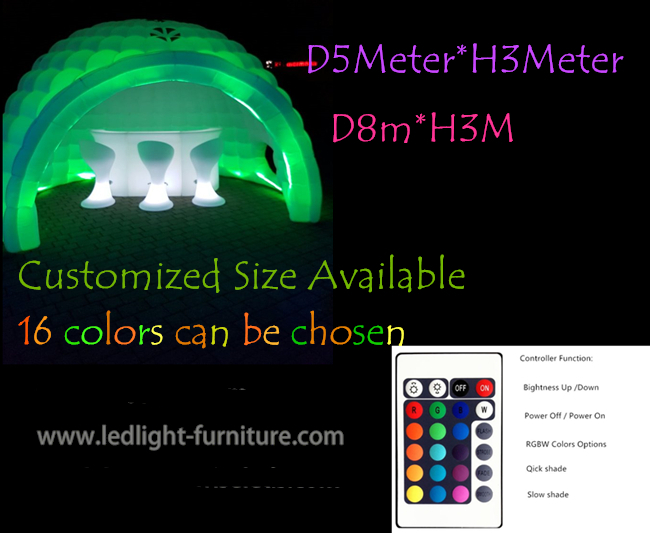 16 couleurs changeant la tente gonflable d'igloo de LED pour l'événement/affaires de partie montrent