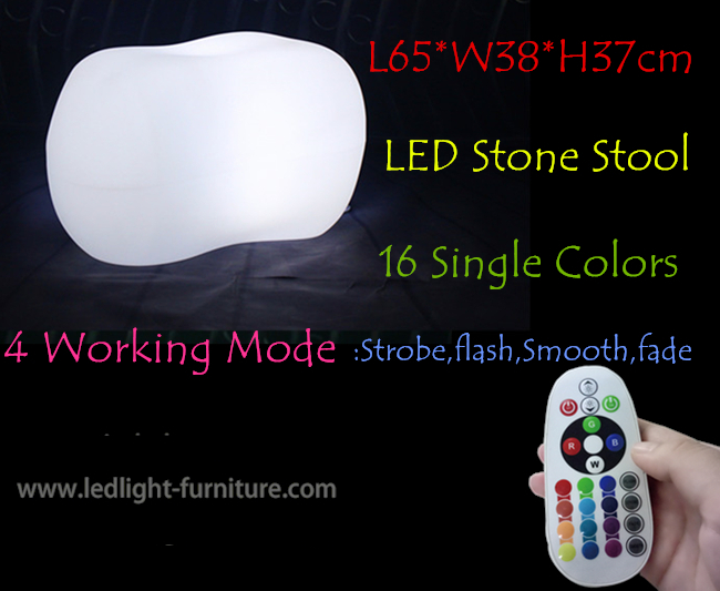 La pierre de polyéthylène a formé le tabouret léger de la chaise de barre de LED/LED pour la décoration extérieure