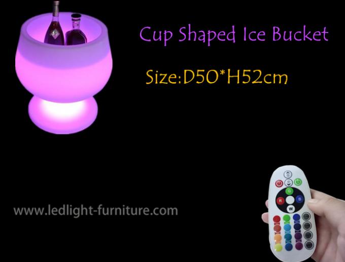 La tasse de gobelet a formé le seau à glace de LED/allume le seau de vin pour la porte-bouteilles
