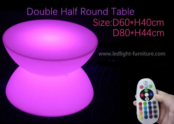 Double demi matériel rougeoyant rond de polyéthylène de Tableau de guide optique de la table basse/LED