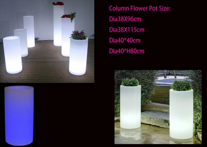 C.C mené lumineux cylindrique 5v 1a 16 de pots de fleur colore la longue colonne
