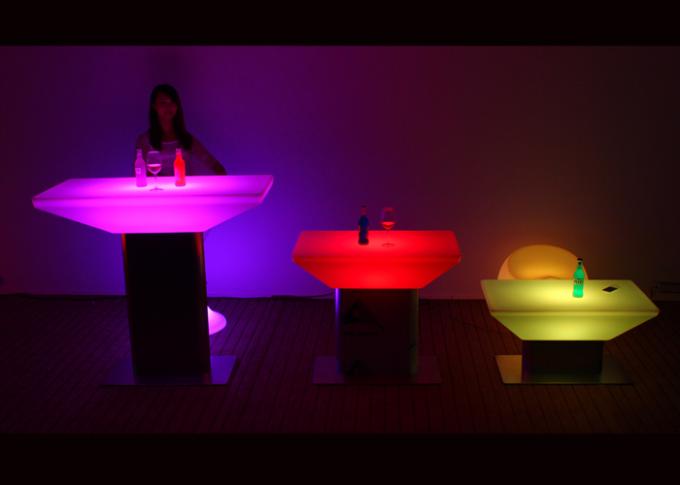 La nuit de narguilé de polyéthylène allument le Tableau de club de meubles avec la lumière colorée de LED